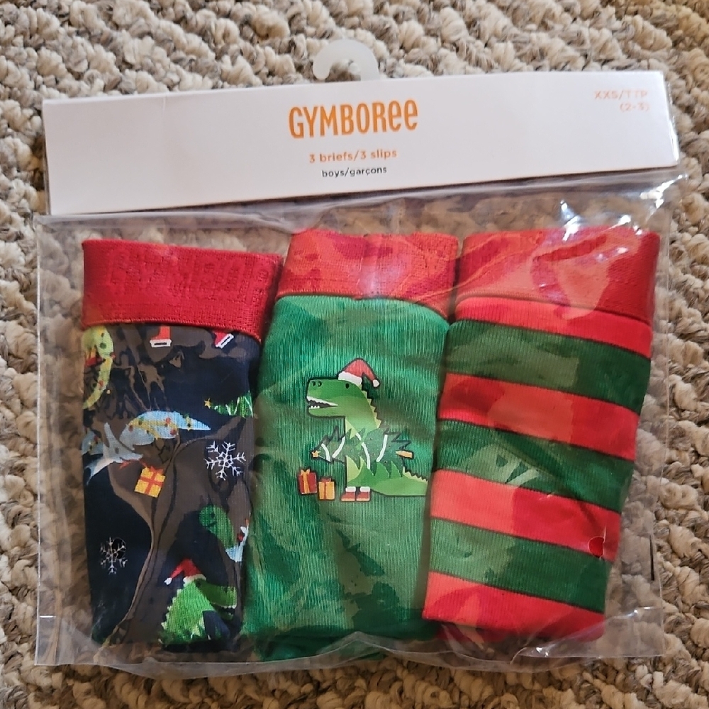 Gymboree Boys' Festive Dinosaur Briefs Set
